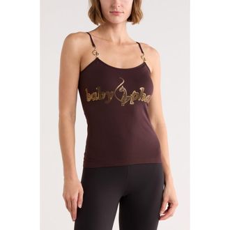 Baby Phat Logo Cami with Metal Trim in Chocolate Plum at Nordstrom Rack
