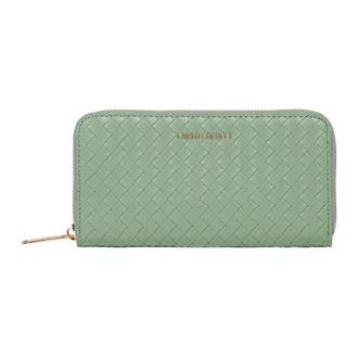 Carlo Colucci Portemonnee met gevlochten look - Dames - Portefeuilles - Groen - ONE Size - Accessoires