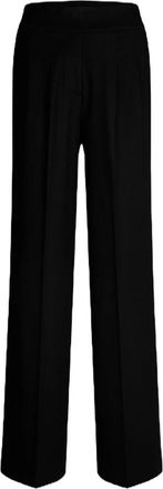 Windsor Wool-jersey Palazzo Broek met Plooi - Dames - Wijde Broeken - Zwart - XS - Wol - Broeken