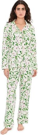 Bedhead Pajamas Long Sleeve Classic Cotton Knit Pajama Set Womens Pajama Sets Peas In A Pod : LG (US 12-14), Cotton/Down