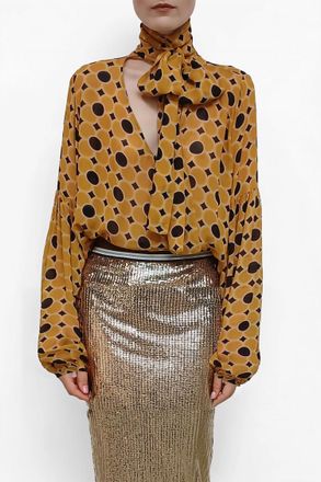 Le Superbe Serotonin Polka Dot Blouse In Flower