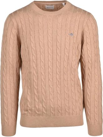 GANT Jersey de cuello redondo - Knitwear - Hombre - Marr&oacute;n - 2XL