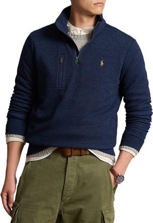 Polo Ralph Lauren Big & Tall Terry 1/4-Zip Pullover in Worth Navy Heather at Nordstrom, Size 2X Big