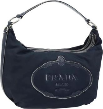 Prada Pre-owned Shoulder Bags, female, Blue, Size: ONE SIZE Pre-owned Vintage Nylon Shoulder Bag