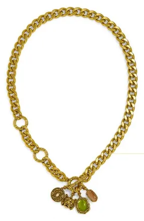 Kendra Scott Raina Charm Necklace in Vintage Gold Multi Mix at Nordstrom