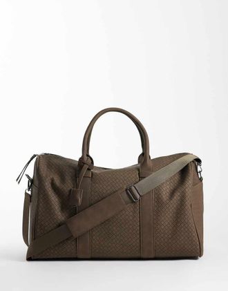 Asos Borsone marrone intrecciato