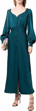 Sachin & Babi Amy Satin Midi Dress In Bottle Green