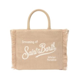 MC2 Saint Barth Tassen, Dames, Beige, ONE Size, Vanity Mini Corduroy Handtas