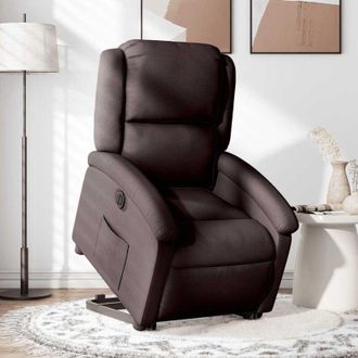 vidaXL Vidaxl - Sill&oacute;n El&eacute;ctrico Reclinable Elevable De Tela Marr&oacute;n Oscuro