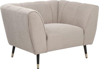 Beliani Beliani - Sill&oacute;n De Tela Asiento Ancho Y Profundo Respaldo Bajo Acolchado Gris Pardo Orsta