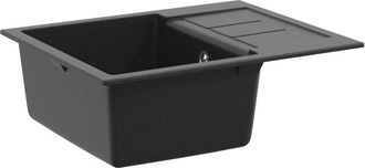 vidaXL Lavabo Negro 620 X 500 Mm 80% Cuarzo Y 20% Resina Vidaxl