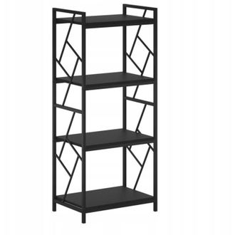 OEM Librer&iacute;a Minimalista Negra De 4 Estantes Con Estructura De Metal Negro Furnitex Loft