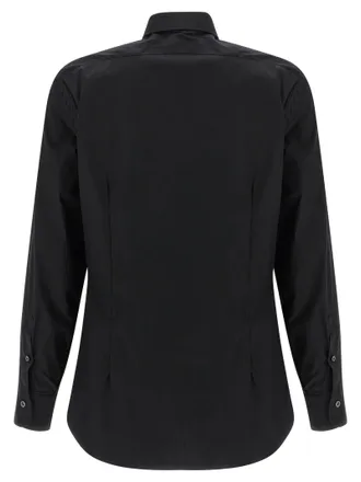 Barba Stretch Cotton Shirt - Black
