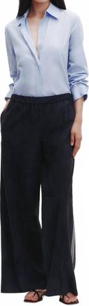 TWP Suede Eva Pants With Tux Stripe In Midnight