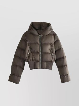 Rick Owens puffer jacket with hood and ribbed hem