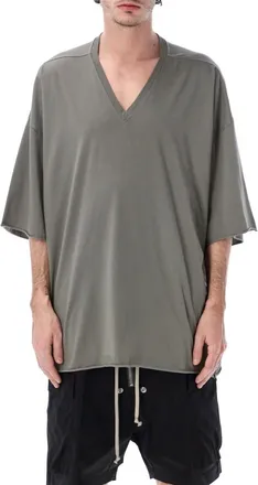 Rick Owens Grey Solid V Neck T-Shirt