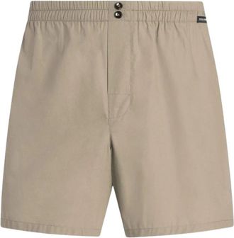 Dolce & Gabbana Cotton Poplin Boxer Shorts - Heren - Korte Broeken - Beige - L - Katoen - Korte Broeken