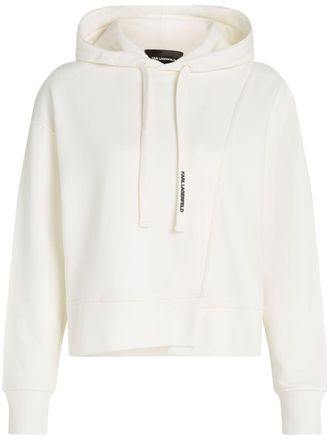 Karl Lagerfeld asymmetric hoodie - women - Organic Cotton - M - White
