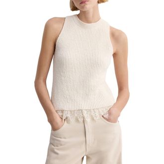 Mango Bruma Crop Sweater Tank in Ecru at Nordstrom, Size X-Small