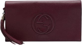 Gucci Pre-owned Clutch - Dames - Vintage Clutch - Rood - ONE Size - Leer - Vintage