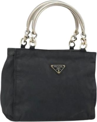 Prada Pre-owned Handbags, female, Black, Size: ONE SIZE Pre-owned Nylon Handbag