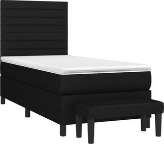 vidaXL Vidaxl - Cama Box Spring Con Colch&oacute;n Tela Negro 100x200 Cm