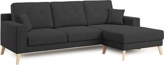 Divani.Store Divani.store - Danish Sof&aacute; Rinconero Moderno Reversible De Tela Suave E Impermeable 237 Cm Negro