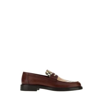 Burberry Leren Pembroke Loafers - Heren - Loafers - Bruin - 41 EU - Katoen - Schoenen