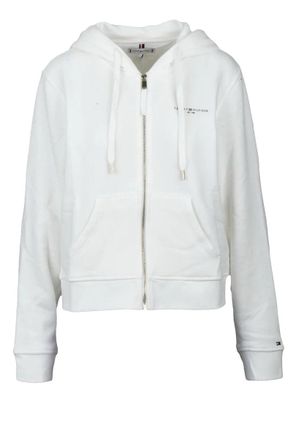 Tommy Hilfiger White Hooded Zip-Up Sweatshirt
