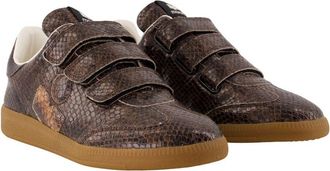 Isabel Marant Python-Textured Calfskin Sneaker - Brown