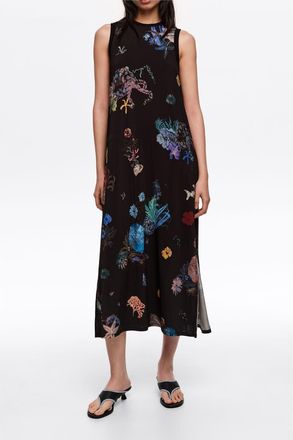Bimba & Lola Seabed Black Flowing Sleeveless T-Shirt Dress at Nordstrom, Size Xx-Small Eu