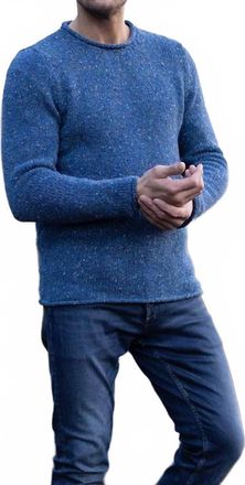 Fisherman out of Ireland Mens Donegal Fleck Rollneck Sweater In Navy Slate