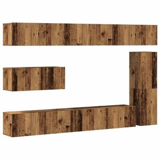 Berkfield Home 7 Piece TV Cabinet Set Wall-mounted Old Wood Engineered Wood