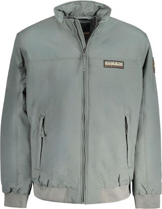 Napapijri Mens Aerons Bomber Jacket Grey - Silver Nylon - Size X-Large