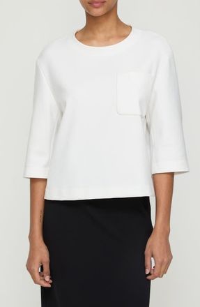 Lafayette 148 New York Relaxed Elbow Sleeve Top in White at Nordstrom, Size X-Large