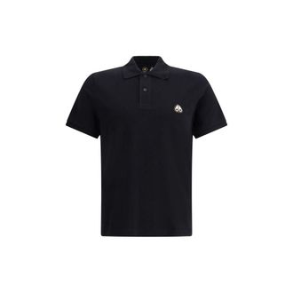 Moose Knuckles Black Cotton Polo Mens Shirt