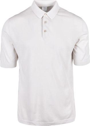 Eleventy Beige Cotton Knit Polo Shirt