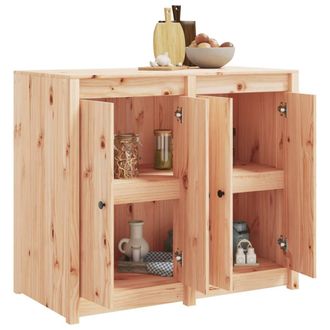 Berkfield Home Outdoor Kitchen Cabinet Solid Wood Pine in Light Tan