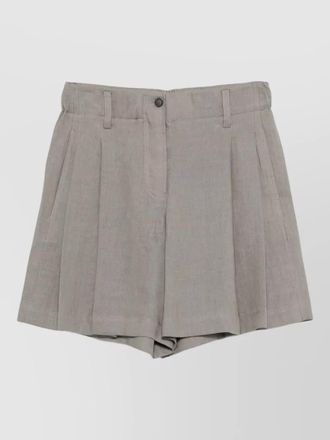Brunello Cucinelli linen pleated tailored shorts