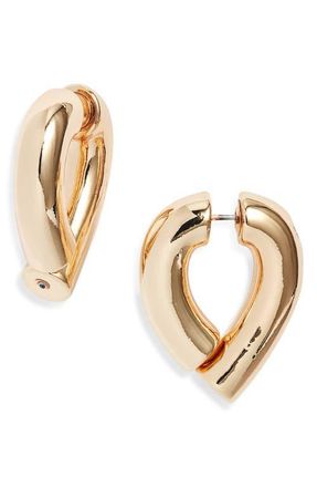 Open Edit Tube Front/Back Earrings in Gold at Nordstrom