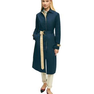 Brooks Brothers Trench in Cotone Idrorepellente - - Coats - Donna - Blu - L