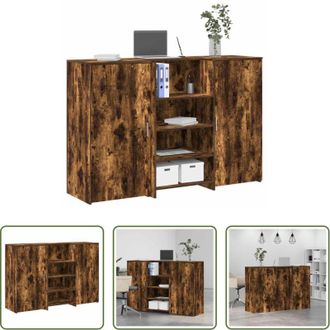 vidaXL Bancone reception - Banco Reception Rovere Fumo 155x50x103,5cm in Legno Multistrato