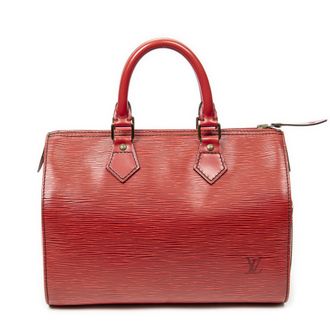 Louis Vuitton Pre-owned Womens Speedy Black Stitching 25 Handbag - Red - One Size