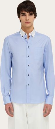 Ferragamo Uomo Camicia botton down Blu