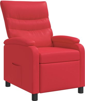 vidaXL Recliner Rojo Cuero Sint&eacute;tico Vidaxl