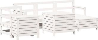 vidaXL vidaXL 7 Piece Garden Sofa Set White Solid Wood Pine