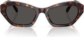 Swarovski 54mm Cat Eye Sunglasses in Havana /Dark Grey at Nordstrom
