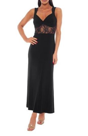 Bebe Lace Inset Slipdress in Black at Nordstrom Rack, Size X-Small