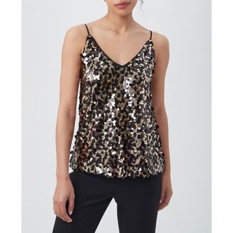Trina Turk Becca Tank in Black/gold at Nordstrom, Size Xx-Large