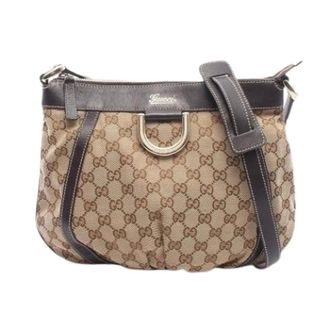 Gucci Pre-owned Cross Body Bags, female, Beige, Size: ONE SIZE Pre-owned Vintage Canvas Shoulder Bag